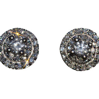 The Baring:  Diamond Double Halo Stud Earrings in White Gold