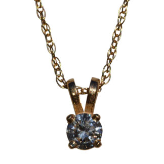 The May Creek:  Diamond Solitaire Necklace in Yellow Gold