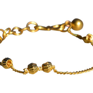 SOLD - The Moko:  Ladies 24K Yellow Gold Beaded Station Bracelet