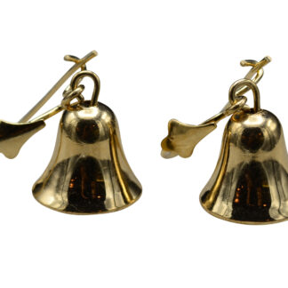 SOLD - The Sacatons:  Ladies Delicate 14K Yellow Gold Bell Dangler Earrings