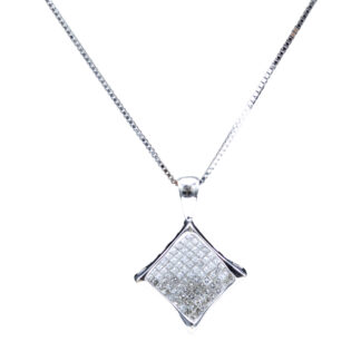 The Cochise:  Ladies 14K White Gold Pave Diamond Necklace
