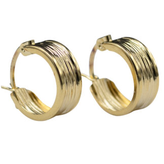 SOLD - The Bylas:  Ladies 14K Yellow Gold Huggie Earrings