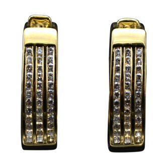 The Terra Bellas:  Ladies 14K Gold Diamond Set Drop Earrings