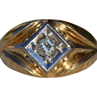 The Stornetta:  Gentlemen's 14K Gold Diamond Cocktail Ring