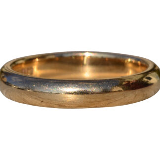 SOLD - Gentlemen's Signed Art Carved 14K Yellow Gold Donut Band