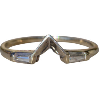The Anza Vista:  Ladies 18K White Gold Angled Diamond Band
