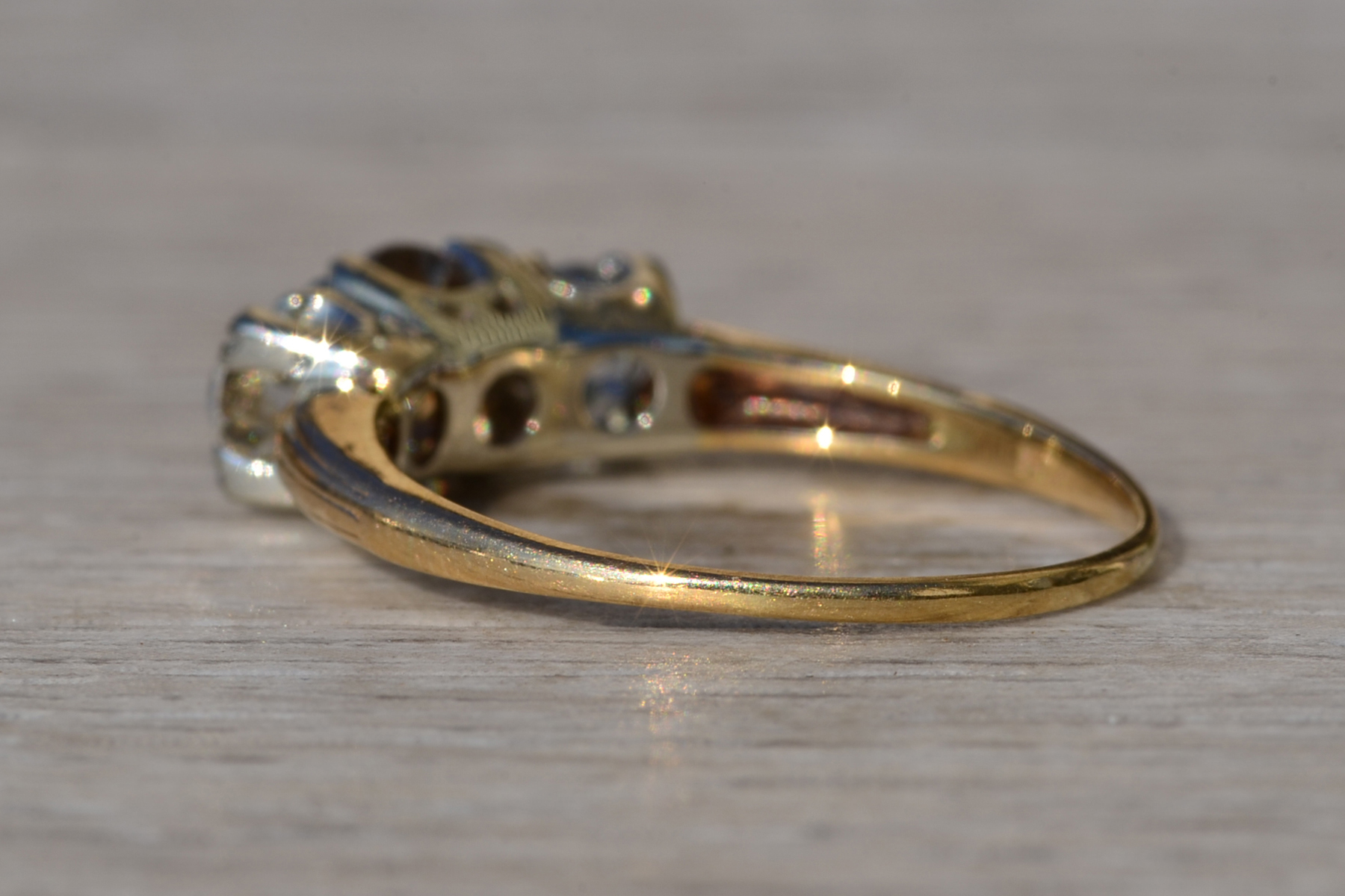 SOLD - The Takilma: Ladies Vintage Trilogy Diamond Ring set with Fancy Brown and White Diamonds - Image 6