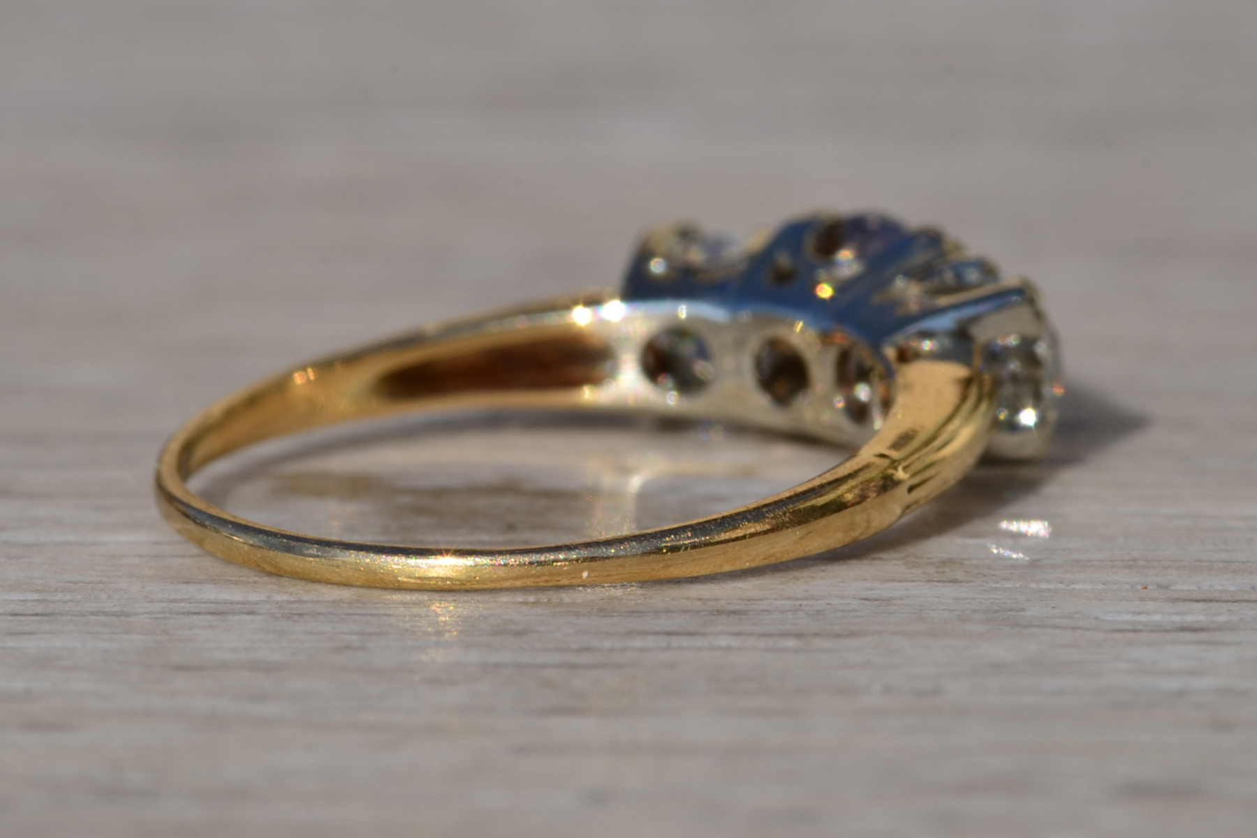 SOLD - The Takilma: Ladies Vintage Trilogy Diamond Ring set with Fancy Brown and White Diamonds - Image 7