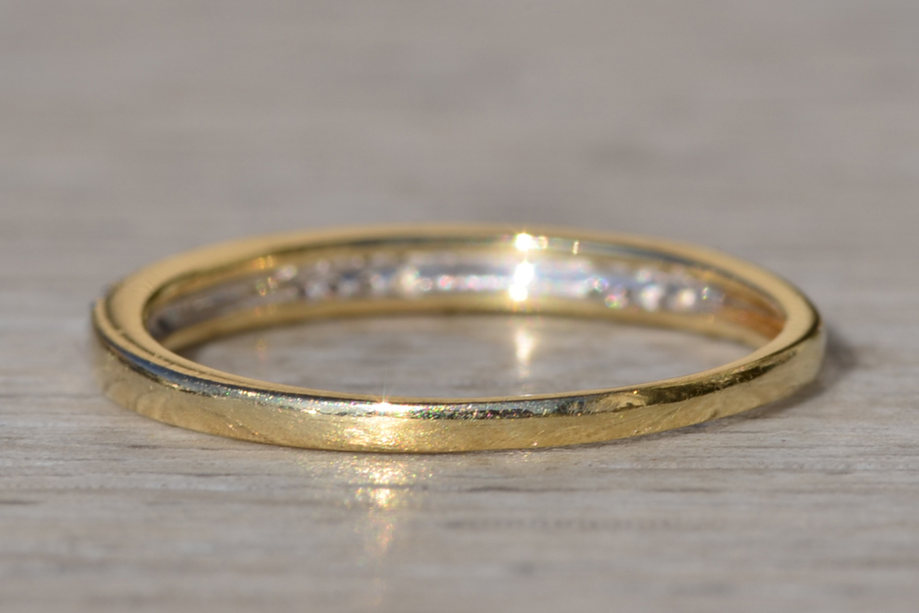 SOLD - The Cotati: Ladies 14K Yellow Gold and Diamond Stackable Band - Image 4