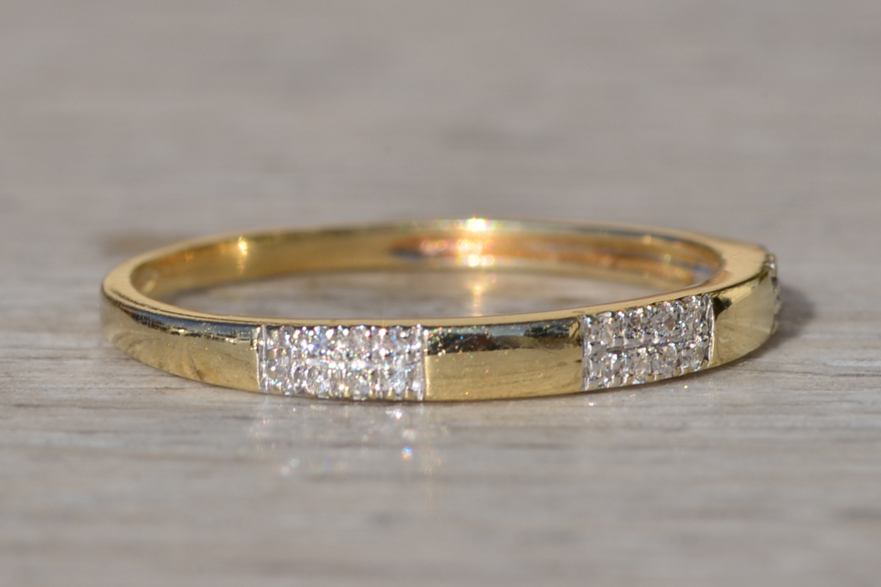 SOLD - The Cotati: Ladies 14K Yellow Gold and Diamond Stackable Band - Image 6