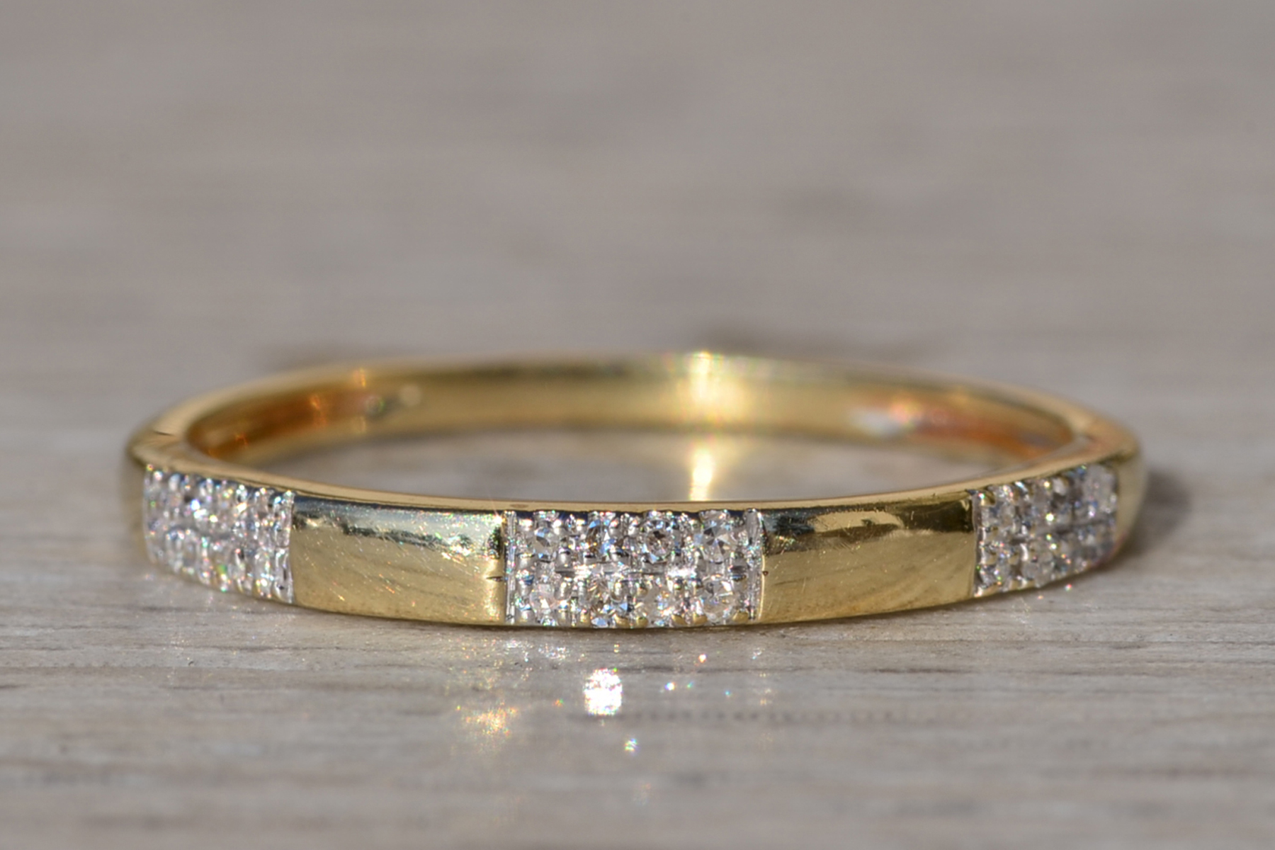 SOLD - The Cotati: Ladies 14K Yellow Gold and Diamond Stackable Band - Image 7