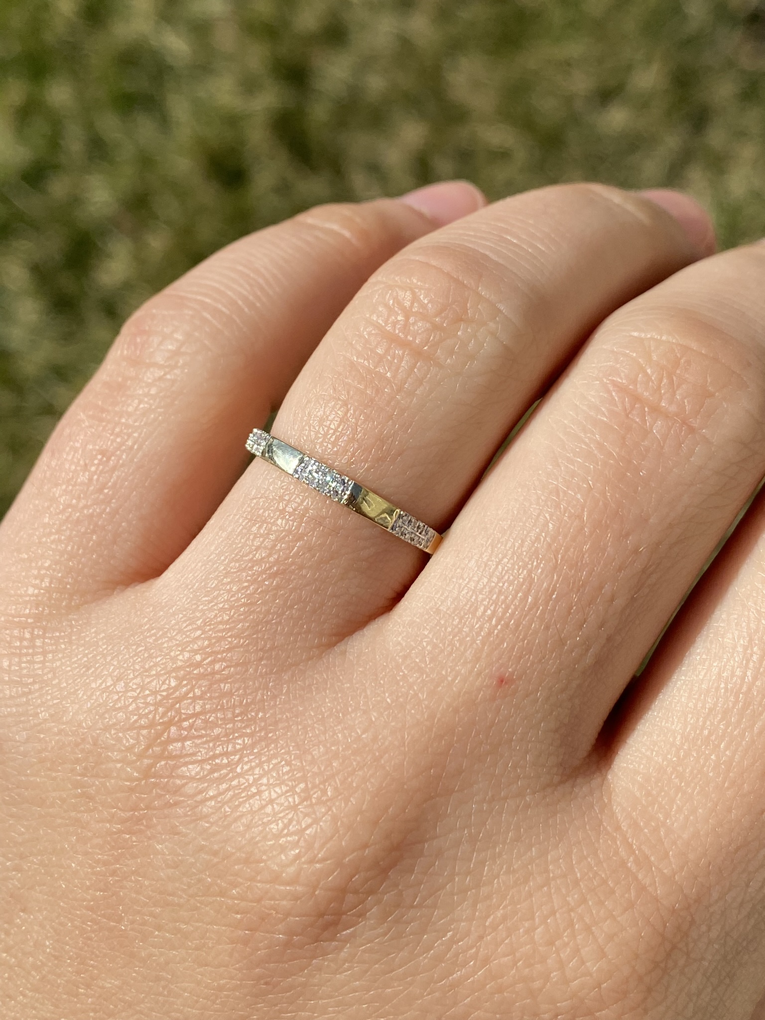 SOLD - The Cotati: Ladies 14K Yellow Gold and Diamond Stackable Band - Image 9
