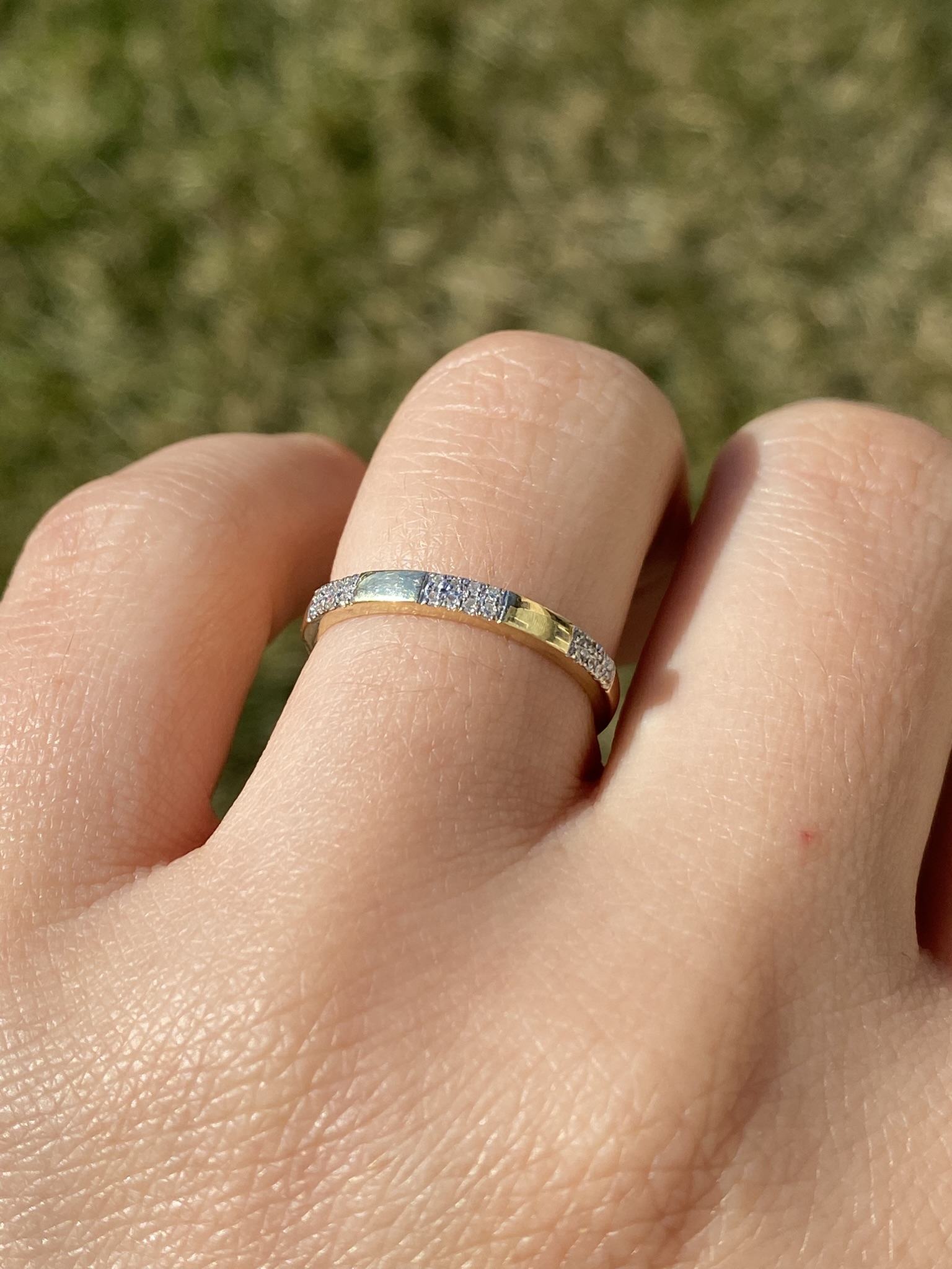 SOLD - The Cotati: Ladies 14K Yellow Gold and Diamond Stackable Band - Image 10