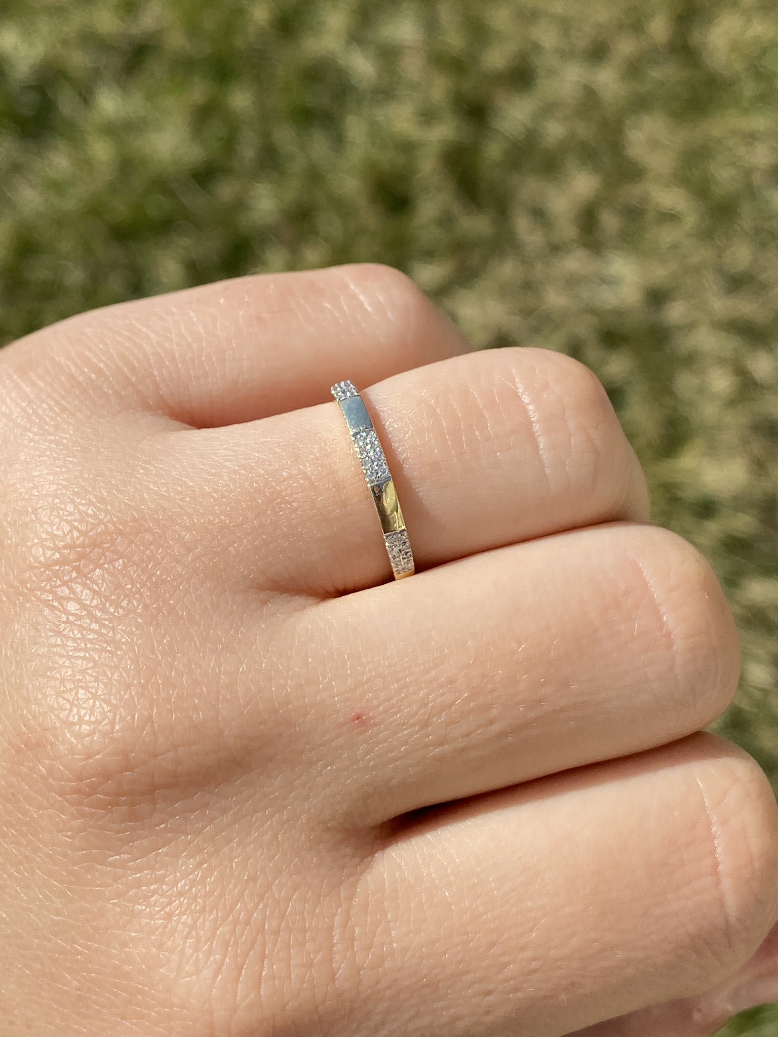 SOLD - The Cotati: Ladies 14K Yellow Gold and Diamond Stackable Band - Image 11