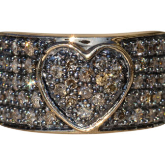 The Fernley:  Ladies Rose Gold Wide Heart Ring set with Diamonds