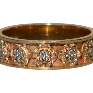 The Temescal: Ladies Tricolor 14K Antique Eternity Band