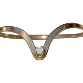 SOLD - The Golconda:  Ladies 14K Chevron Diamond Set Band