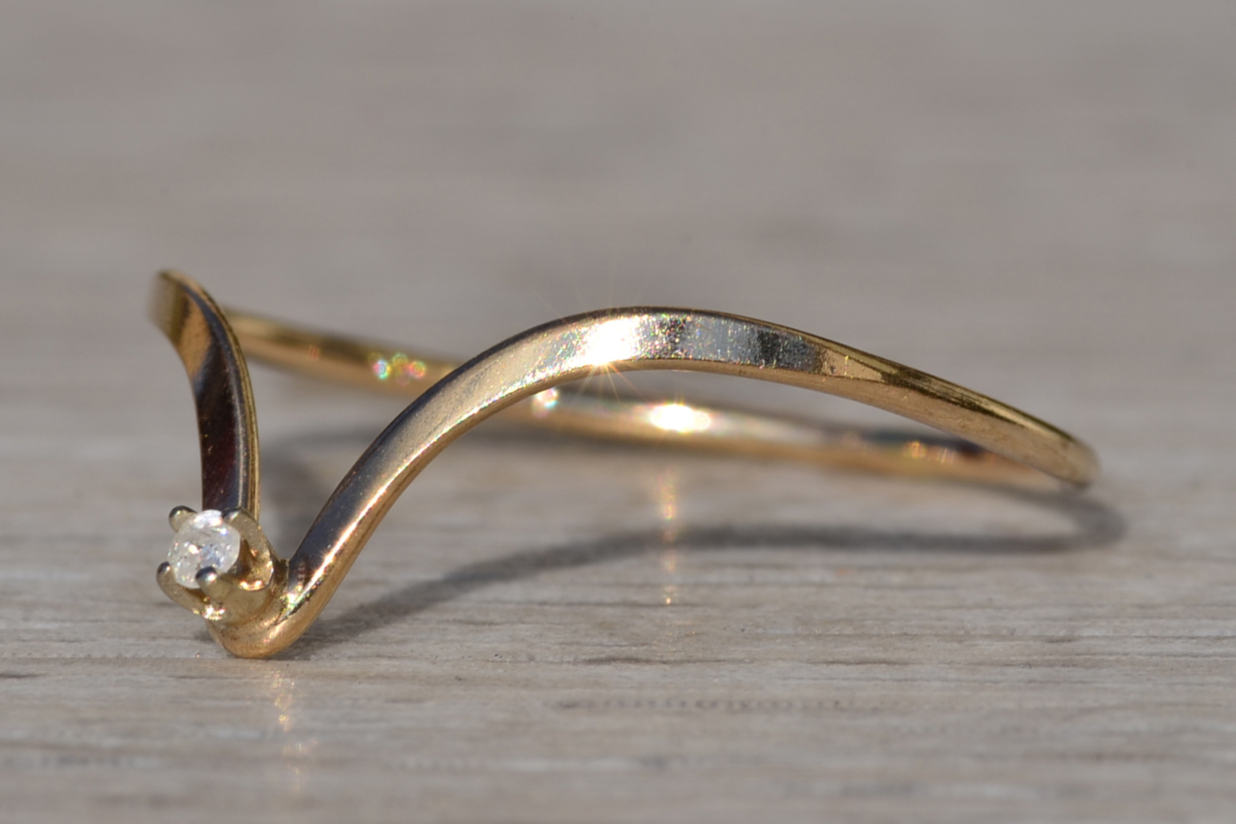 SOLD - The Golconda: Ladies 14K Chevron Diamond Set Band - Image 3