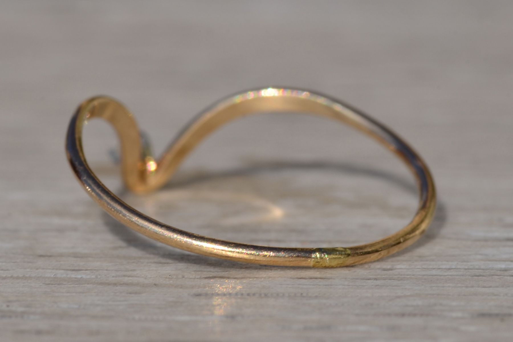 SOLD - The Golconda: Ladies 14K Chevron Diamond Set Band - Image 4