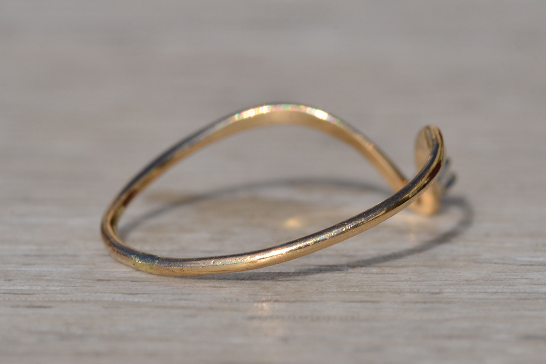 SOLD - The Golconda: Ladies 14K Chevron Diamond Set Band - Image 5