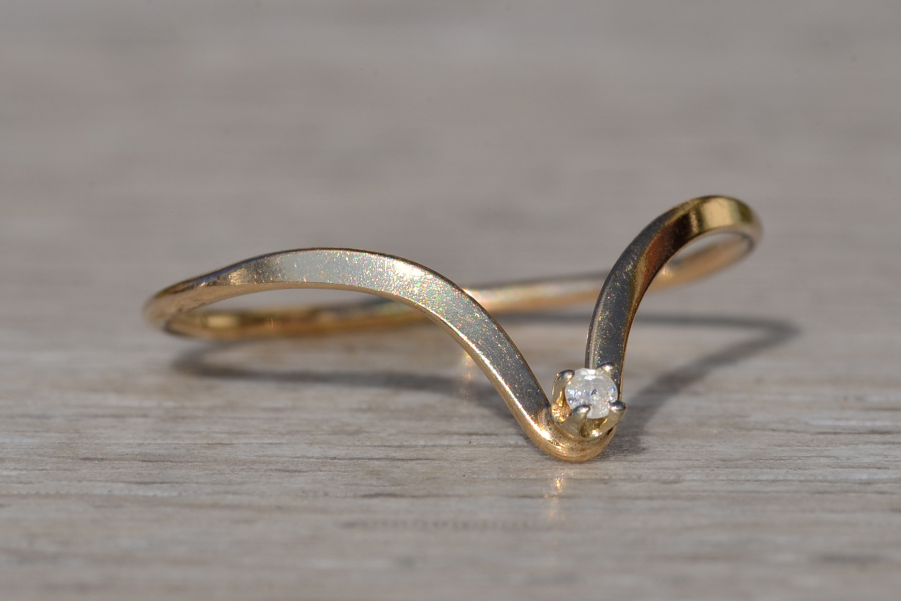 SOLD - The Golconda: Ladies 14K Chevron Diamond Set Band - Image 6