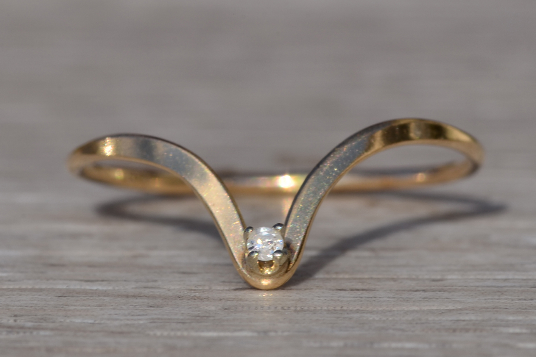 SOLD - The Golconda: Ladies 14K Chevron Diamond Set Band - Image 7