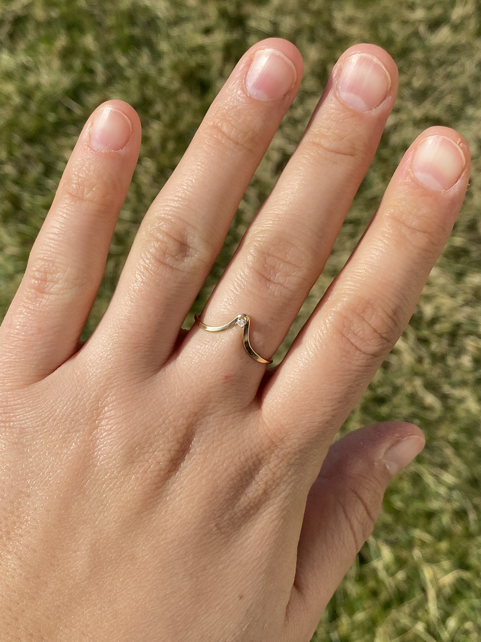 SOLD - The Golconda: Ladies 14K Chevron Diamond Set Band - Image 8