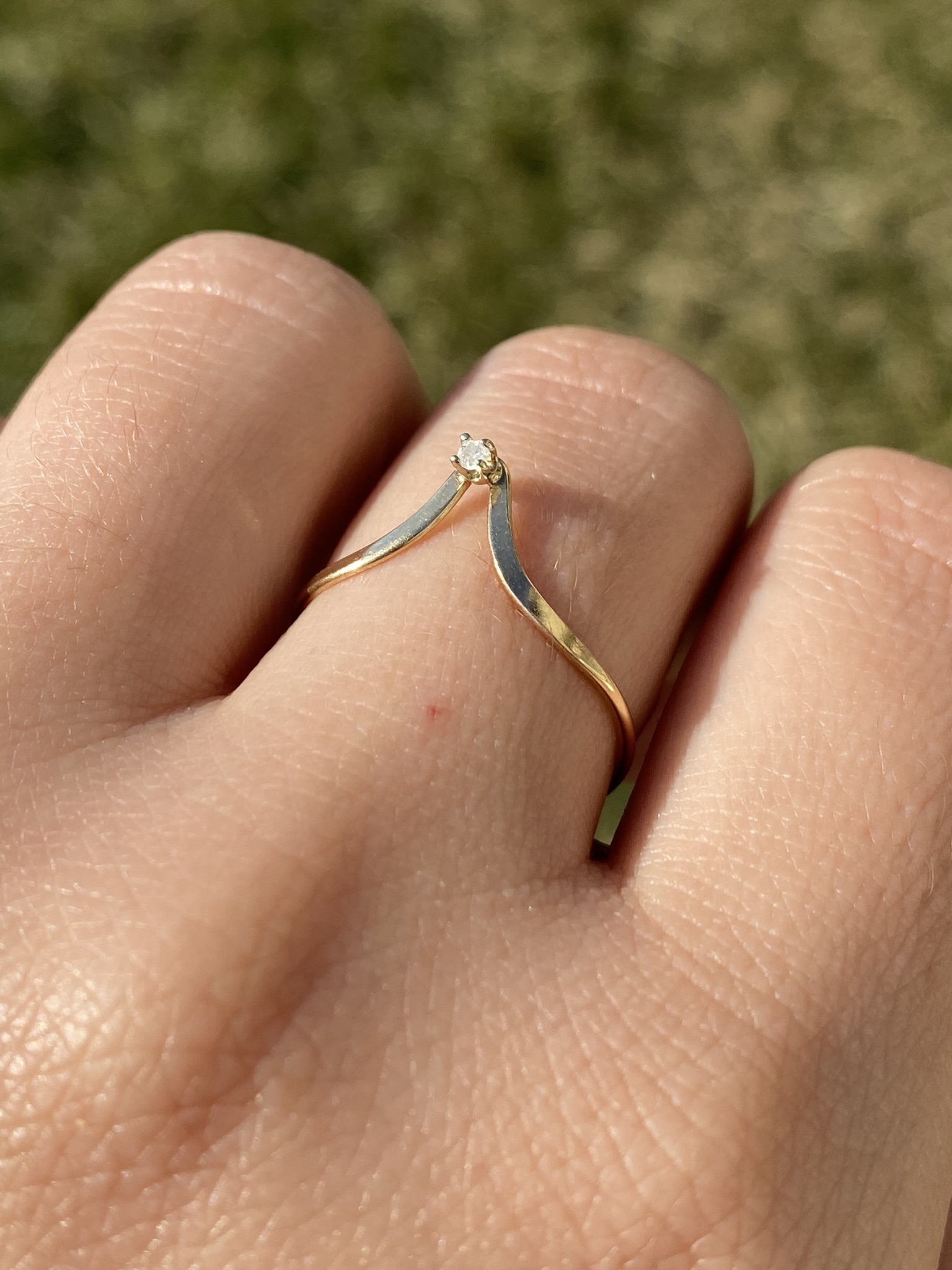 SOLD - The Golconda: Ladies 14K Chevron Diamond Set Band - Image 10