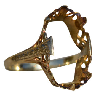 Antique Signed Orange Blossom Yellow Gold Mounting