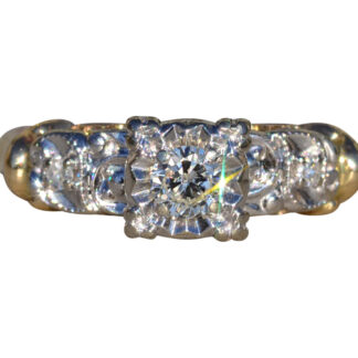 SOLD - The Colusa:  Ladies Karlan & Bleicher Signed 14K Two Tone Diamond Engagement Ring