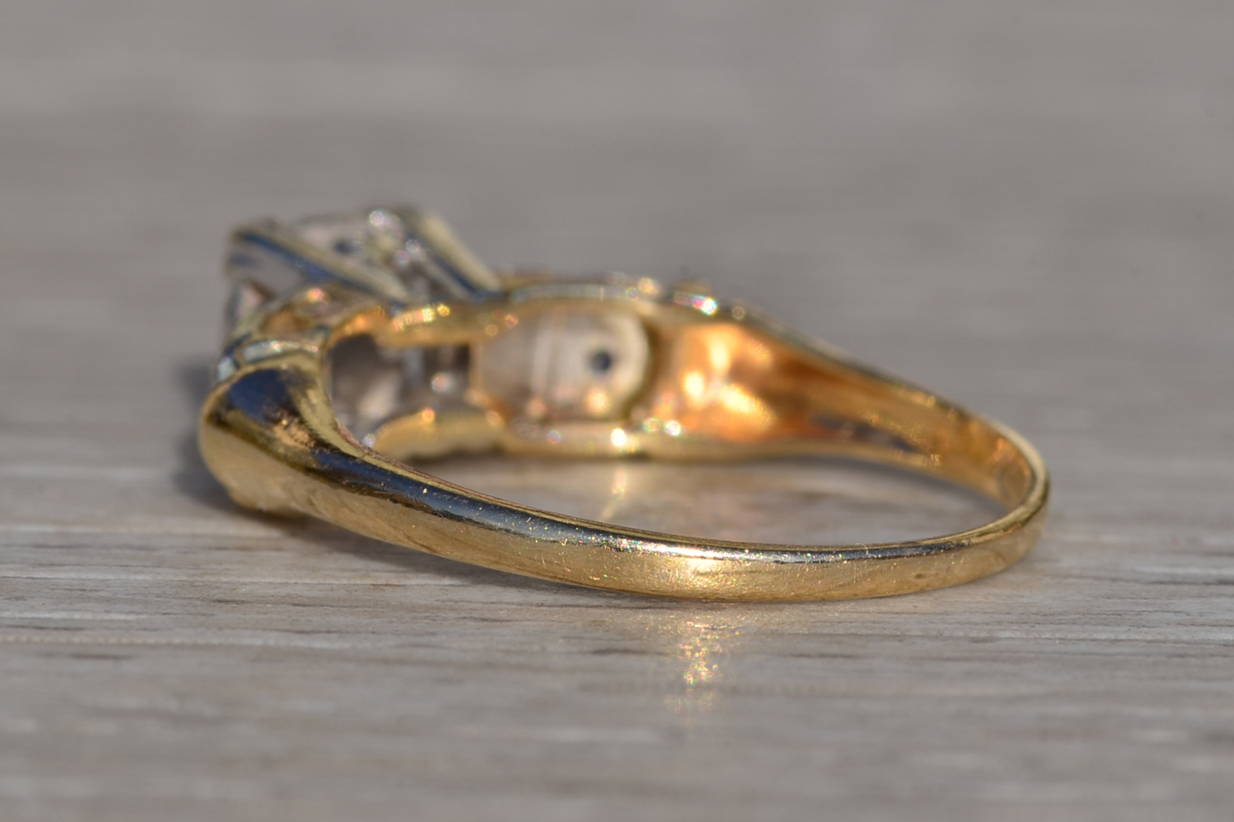 SOLD - The Colusa: Ladies Karlan & Bleicher Signed 14K Two Tone Diamond Engagement Ring - Image 4