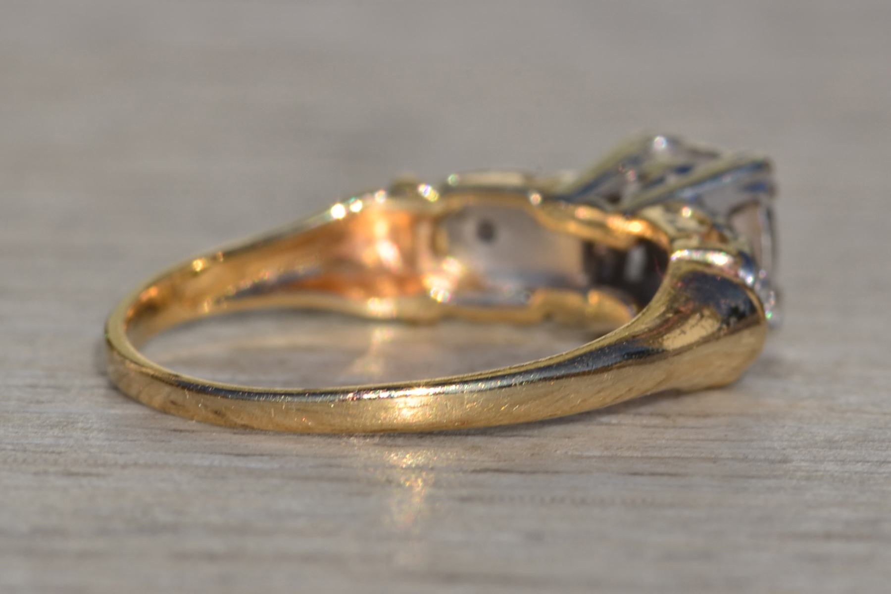 SOLD - The Colusa: Ladies Karlan & Bleicher Signed 14K Two Tone Diamond Engagement Ring - Image 5