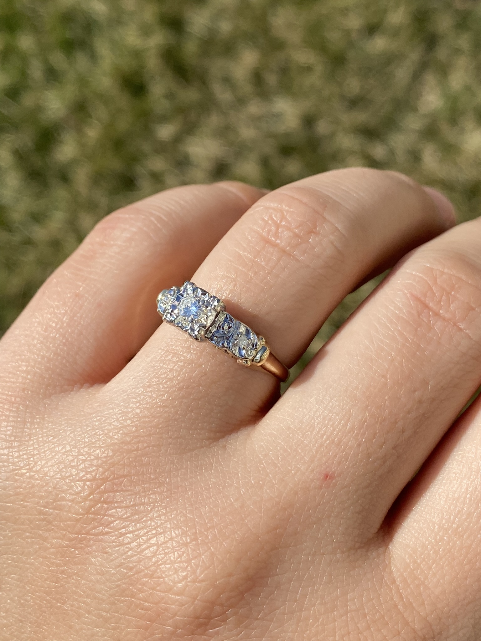 SOLD - The Colusa: Ladies Karlan & Bleicher Signed 14K Two Tone Diamond Engagement Ring - Image 9