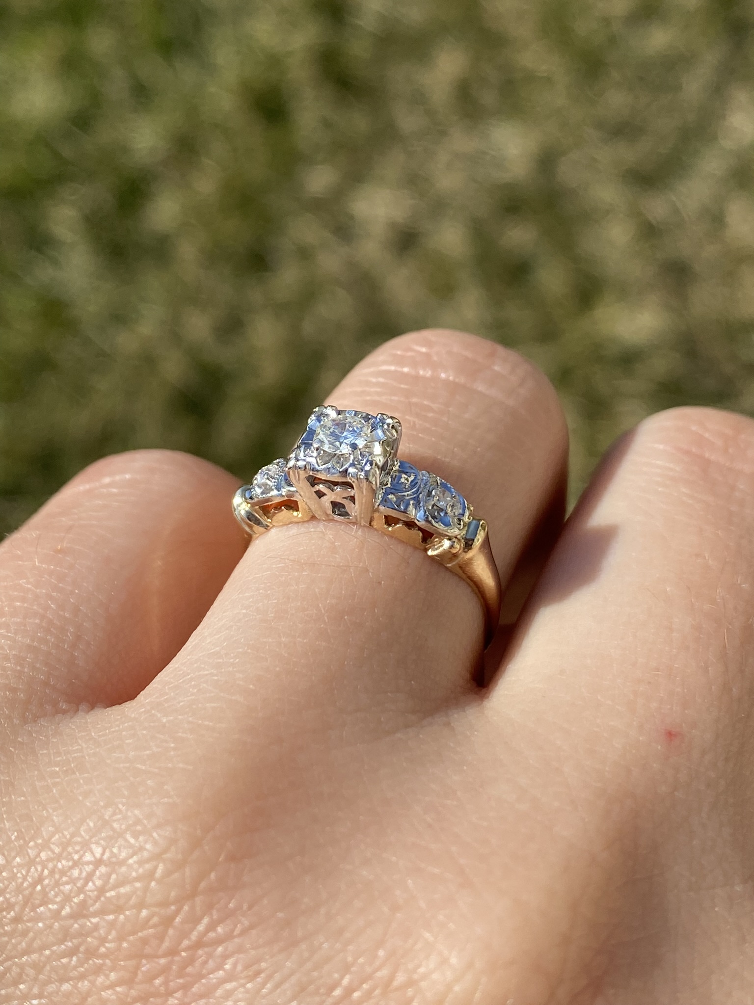SOLD - The Colusa: Ladies Karlan & Bleicher Signed 14K Two Tone Diamond Engagement Ring - Image 10