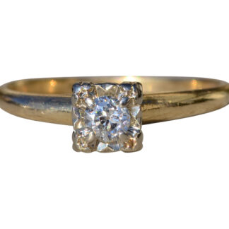 SOLD - The Laytonville:  Ladies Vintage 14K Two Tone Diamond Engagement Ring