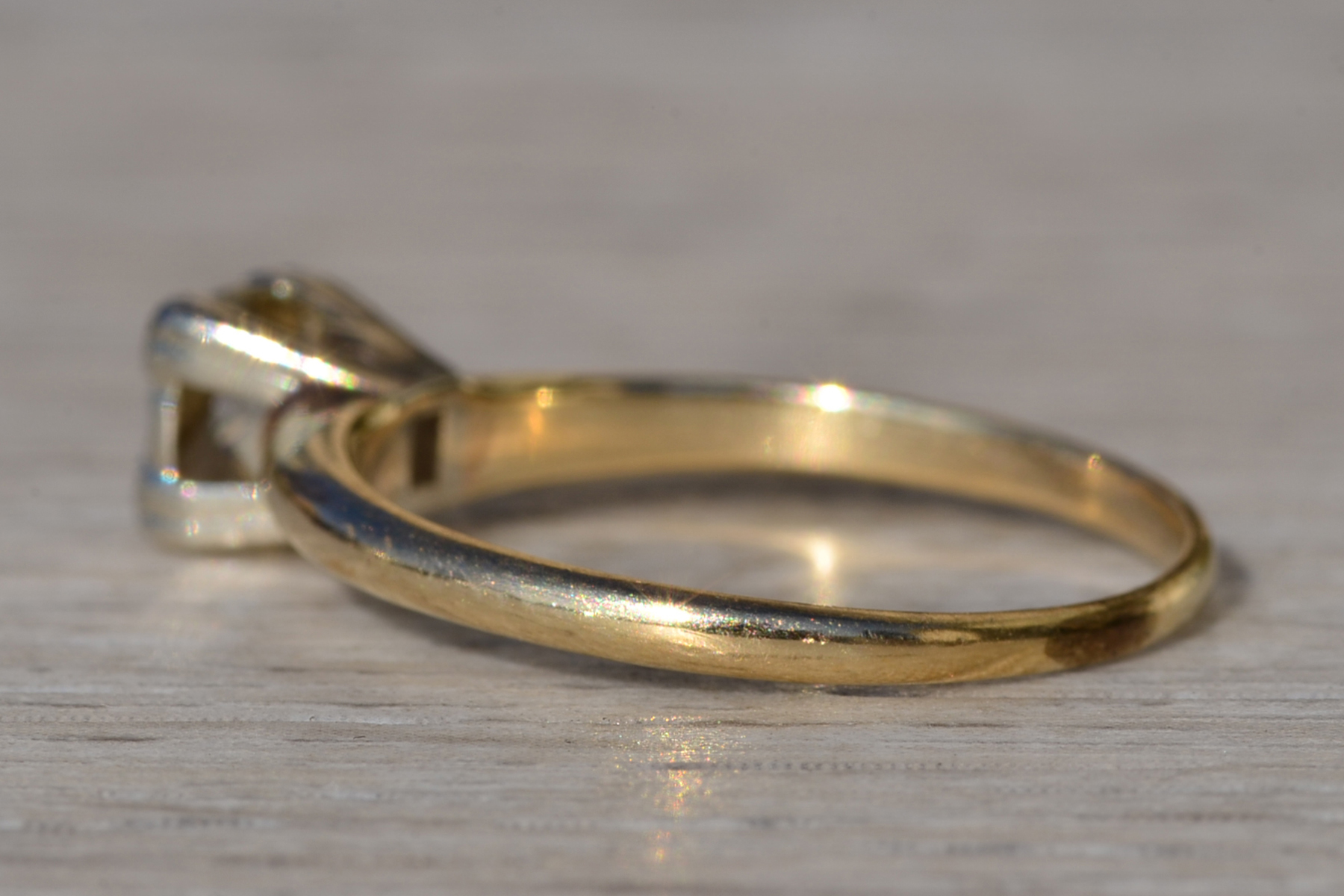 SOLD - The Laytonville: Ladies Vintage 14K Two Tone Diamond Engagement Ring - Image 4