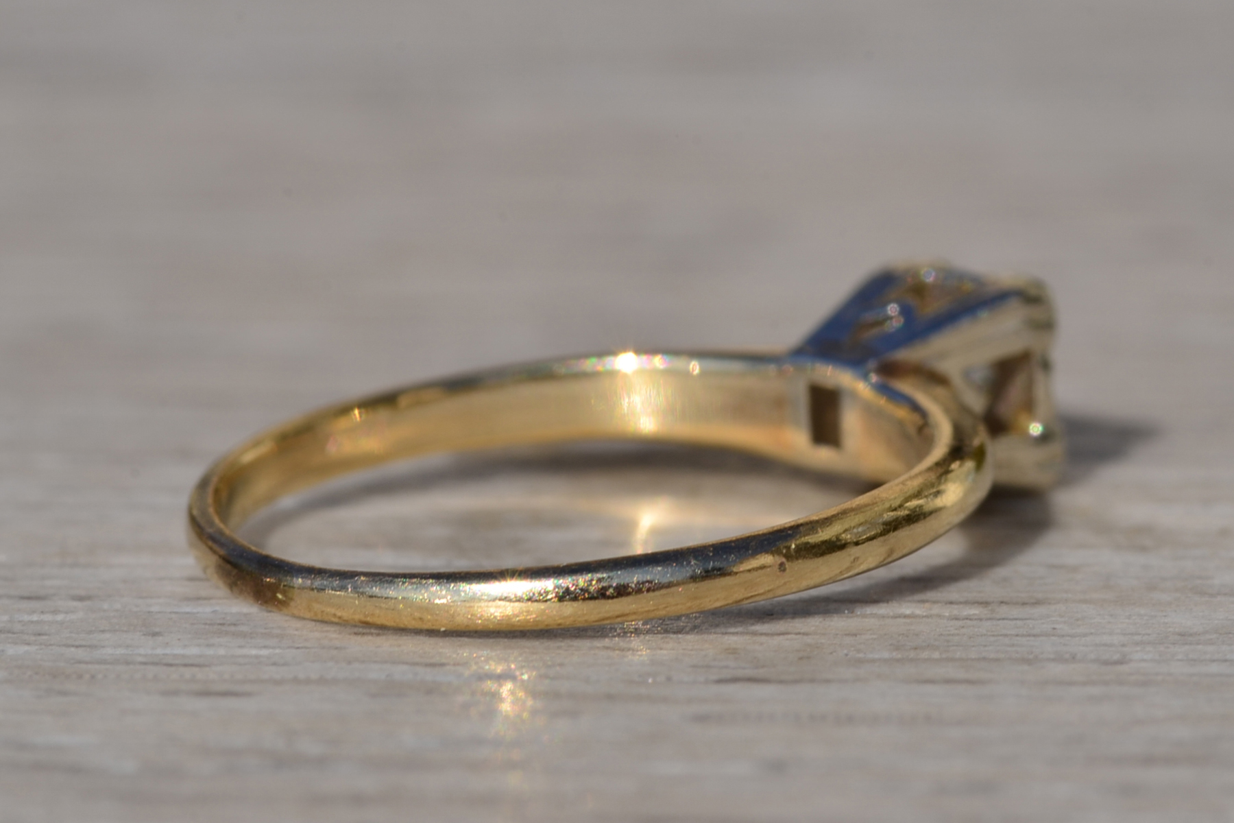 SOLD - The Laytonville: Ladies Vintage 14K Two Tone Diamond Engagement Ring - Image 5