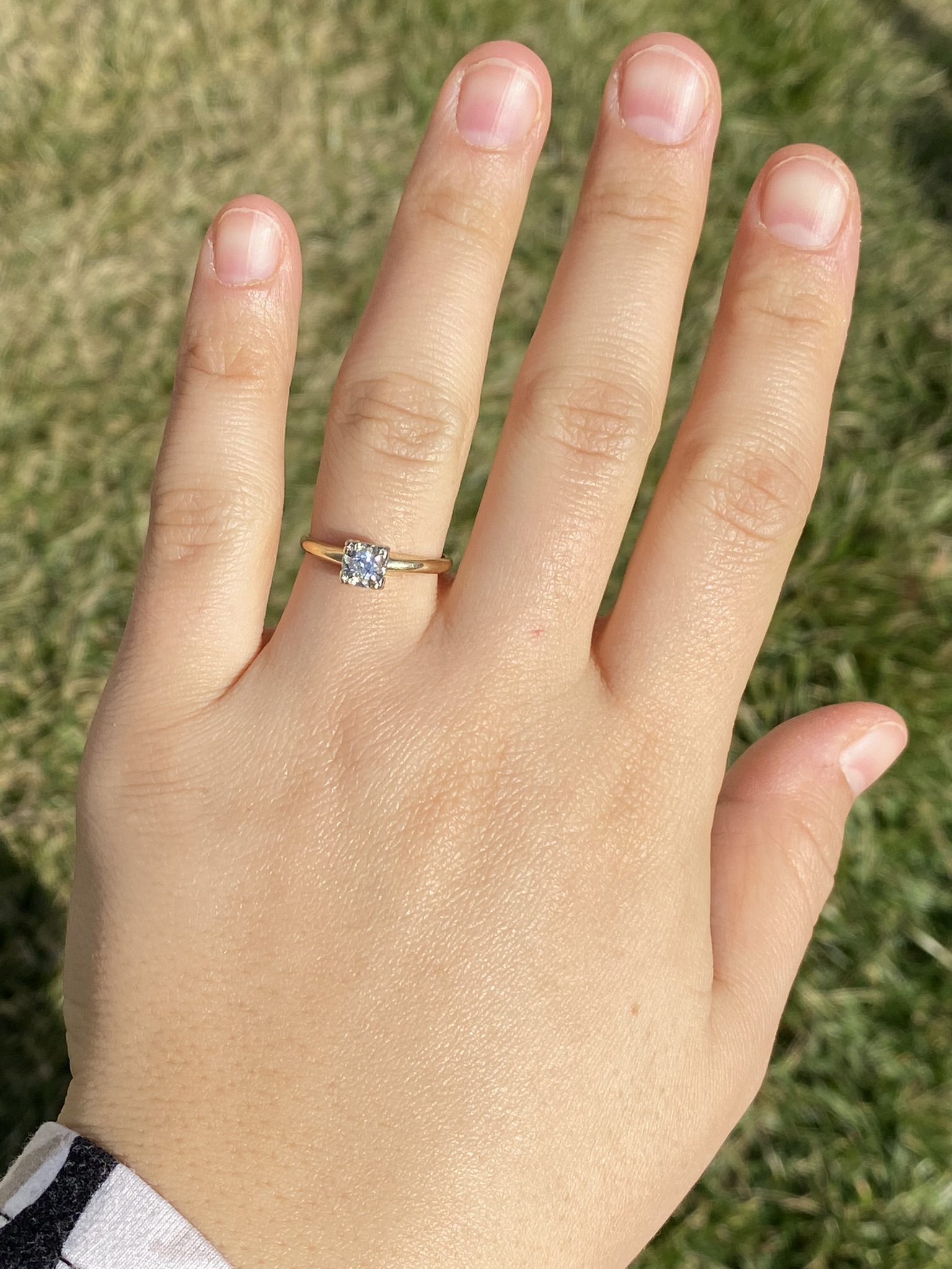 SOLD - The Laytonville: Ladies Vintage 14K Two Tone Diamond Engagement Ring - Image 8