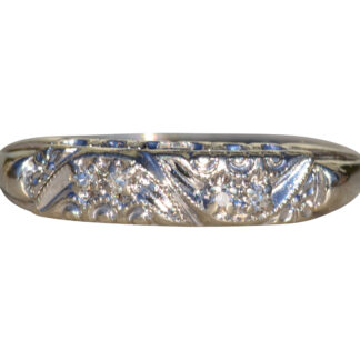 SOLD: The Whetstone:  Ladies Antique Signed 14K Diamond Wedding Band