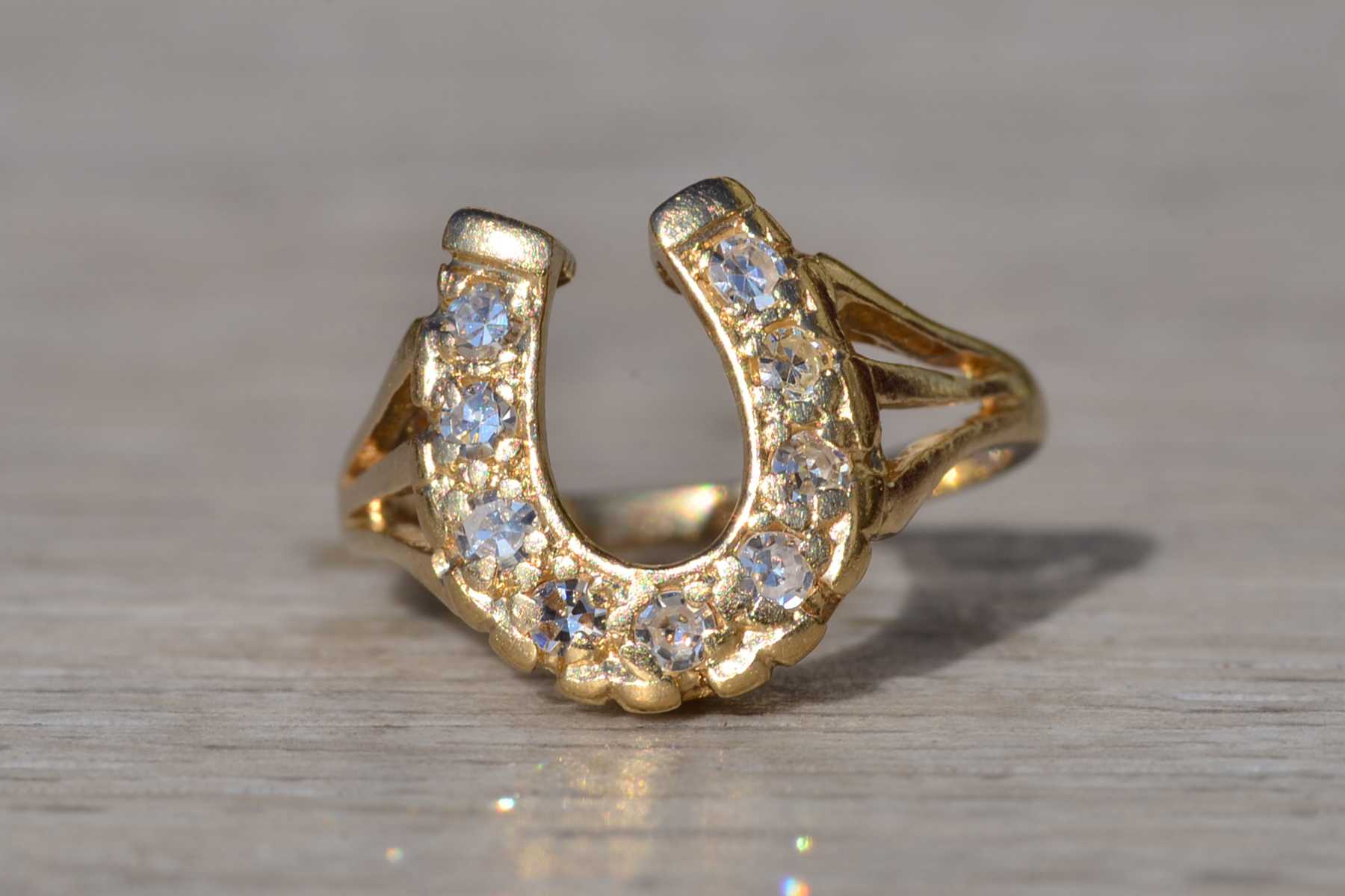 SOLD - The Alderpoint: Ladies Signed Truebrite Diamond Horseshoe Ring in 14K Gold - Image 2