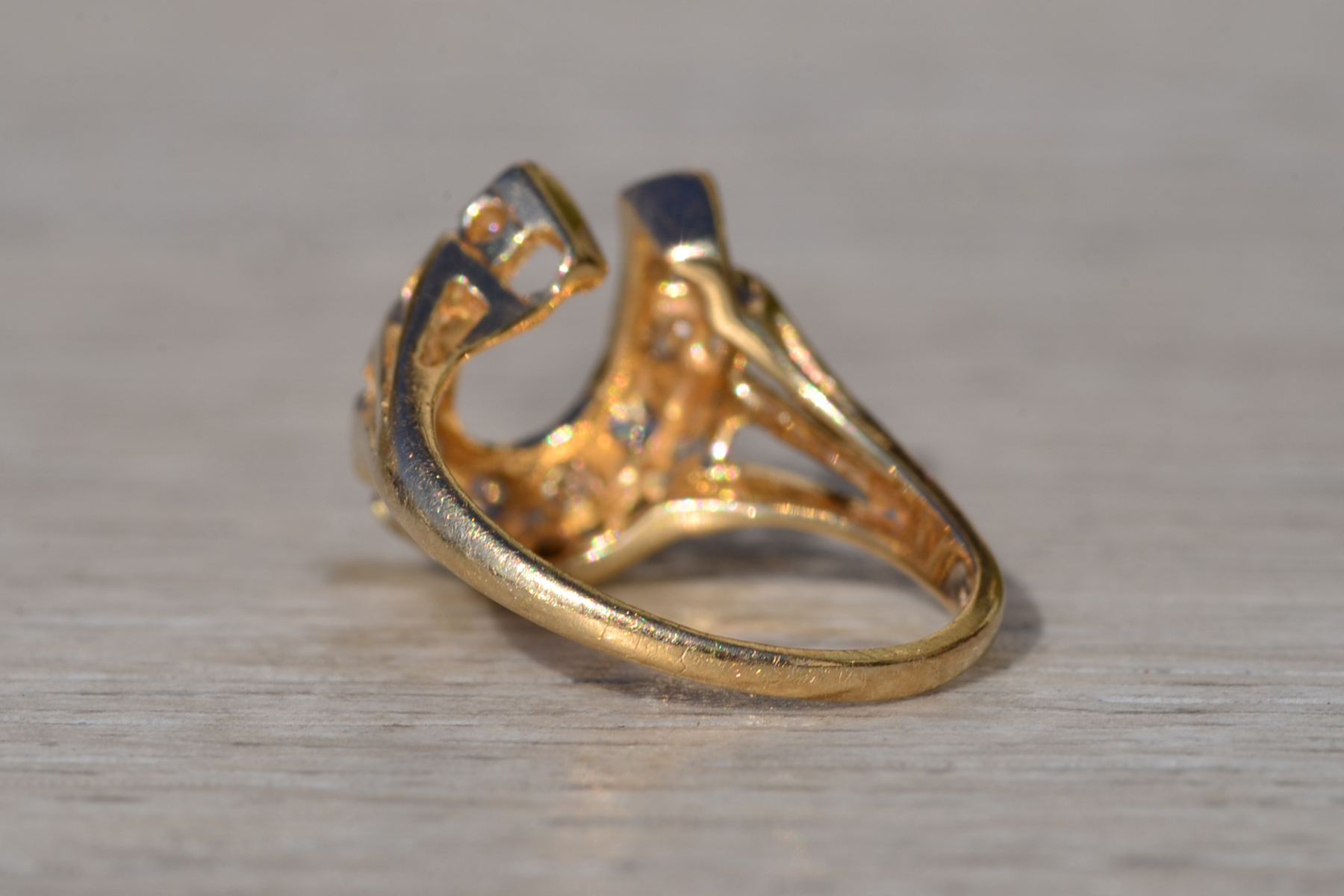SOLD - The Alderpoint: Ladies Signed Truebrite Diamond Horseshoe Ring in 14K Gold - Image 6