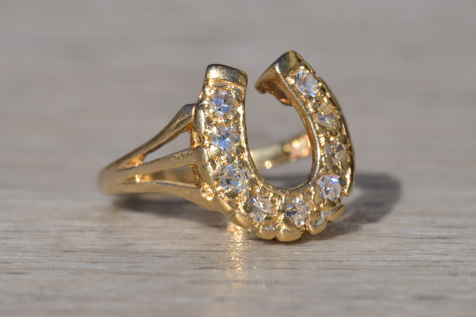 SOLD - The Alderpoint: Ladies Signed Truebrite Diamond Horseshoe Ring in 14K Gold - Image 4