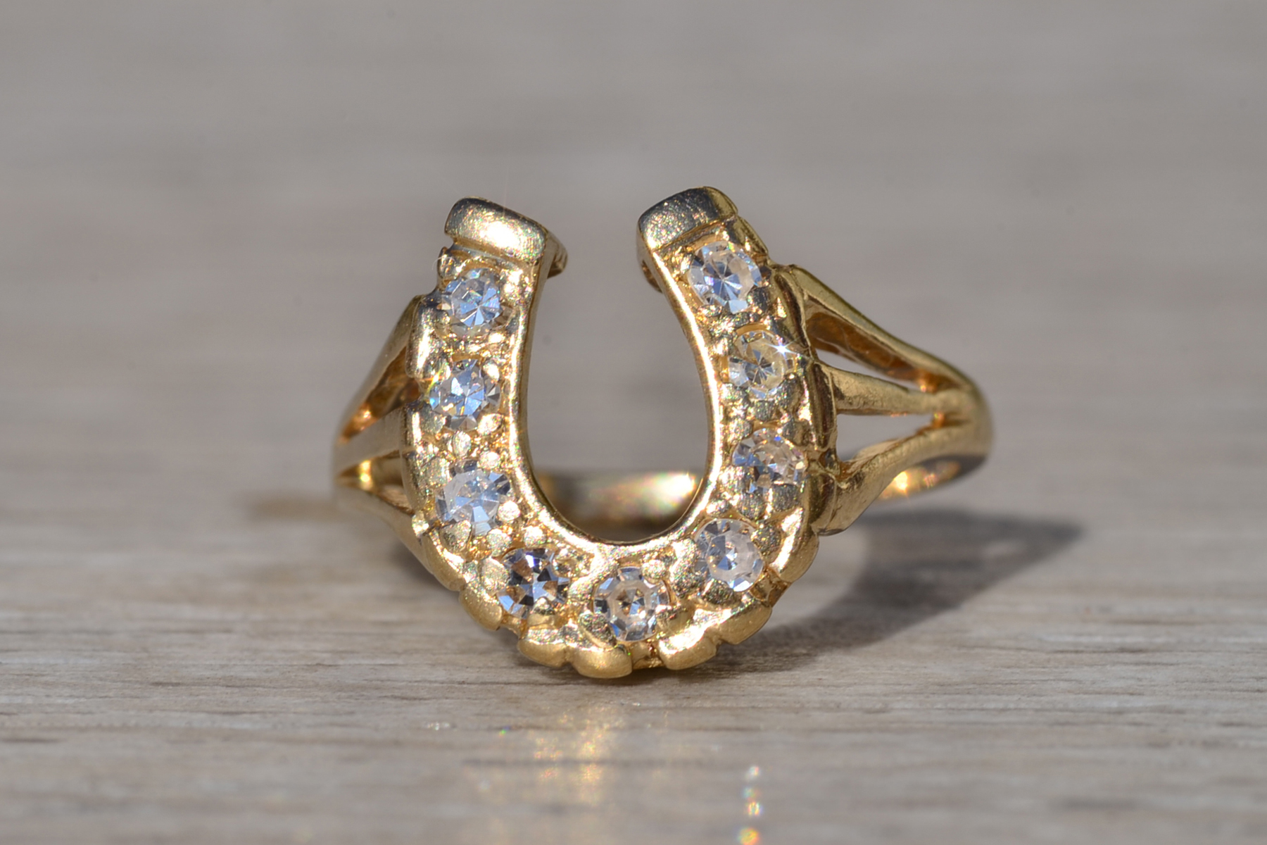 SOLD - The Alderpoint: Ladies Signed Truebrite Diamond Horseshoe Ring in 14K Gold - Image 5