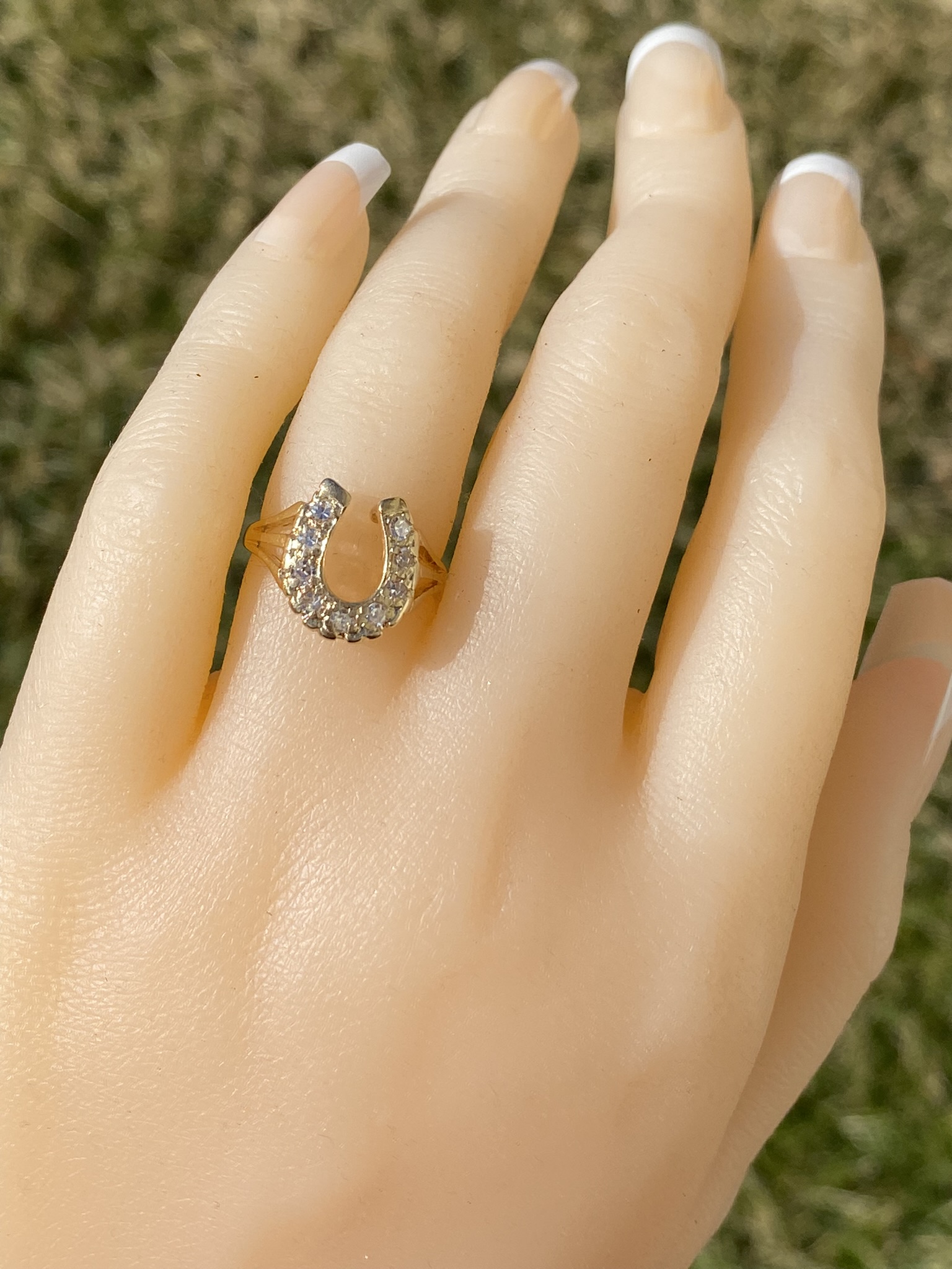 SOLD - The Alderpoint: Ladies Signed Truebrite Diamond Horseshoe Ring in 14K Gold - Image 8