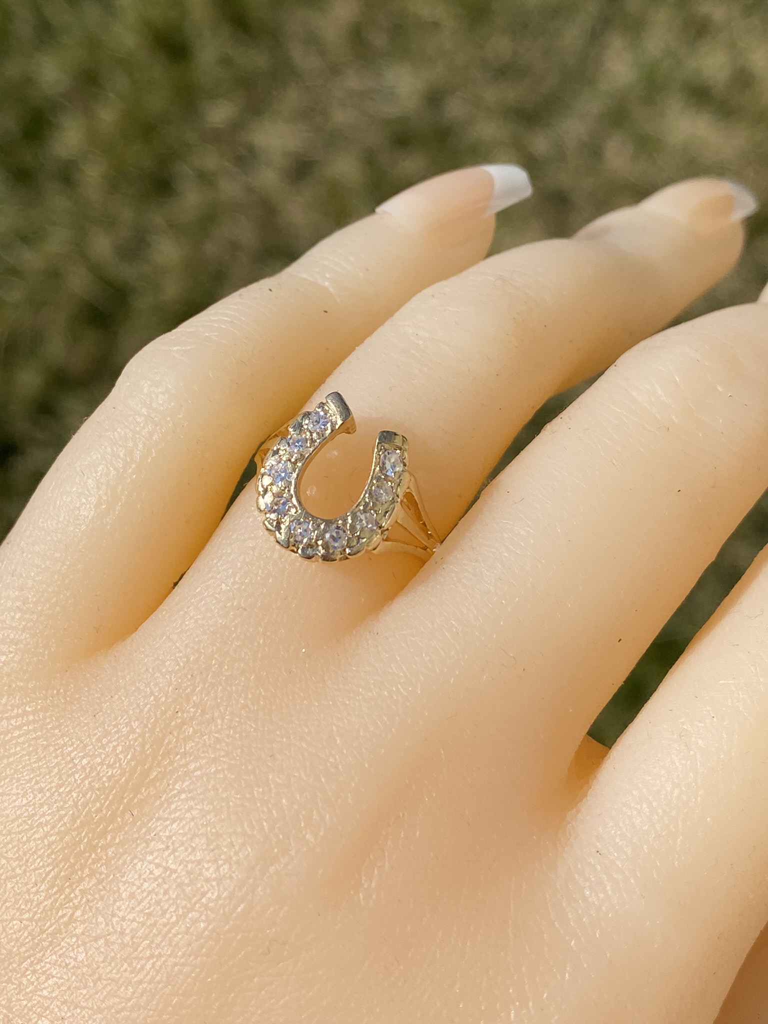 SOLD - The Alderpoint: Ladies Signed Truebrite Diamond Horseshoe Ring in 14K Gold - Image 9