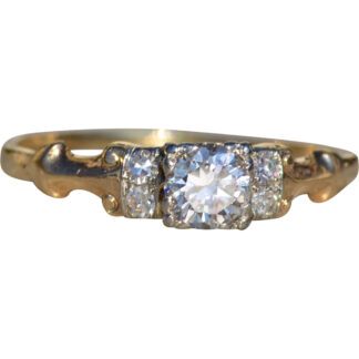 The Requa:  Ladies 14K Two Tone Diamond Engagement Ring