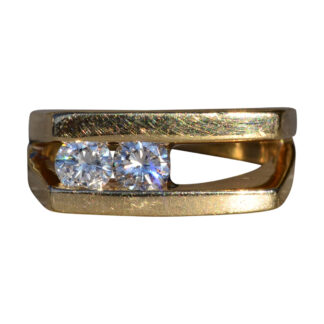 SOLD - The Knappton:  Ladies Mid Century 14K Gold Diamond Channel Set Ring