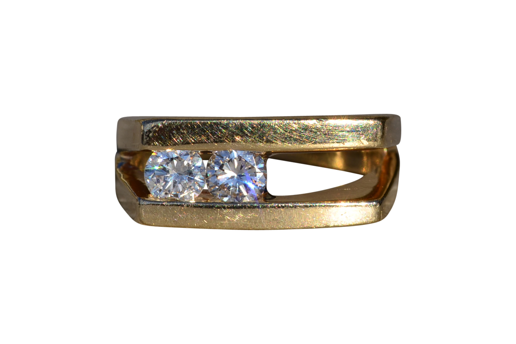 SOLD - The Knappton: Ladies Mid Century 14K Gold Diamond Channel Set Ring