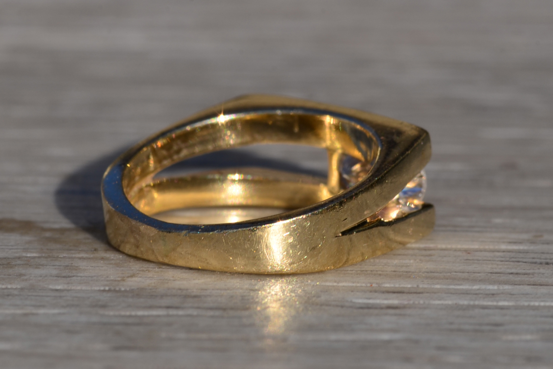SOLD - The Knappton: Ladies Mid Century 14K Gold Diamond Channel Set Ring - Image 5