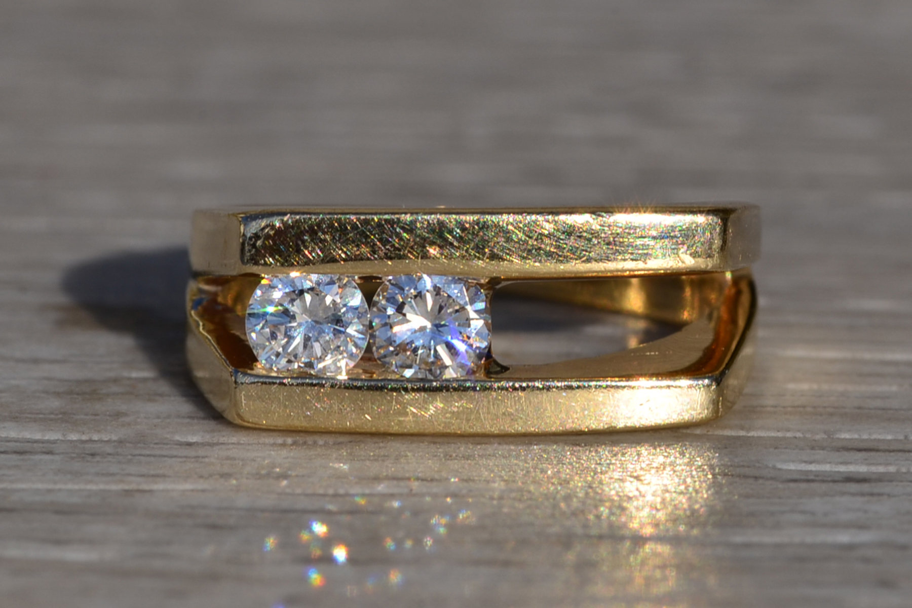 SOLD - The Knappton: Ladies Mid Century 14K Gold Diamond Channel Set Ring - Image 7